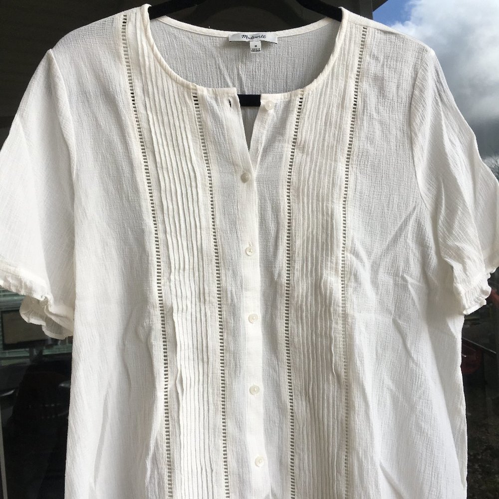 Madewell Women's Ruffled Pintuck Top (M)